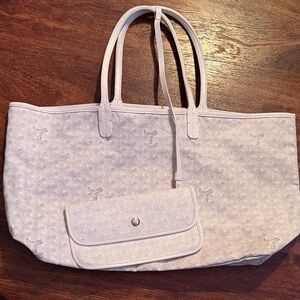 Goyard White Tote with Pouch